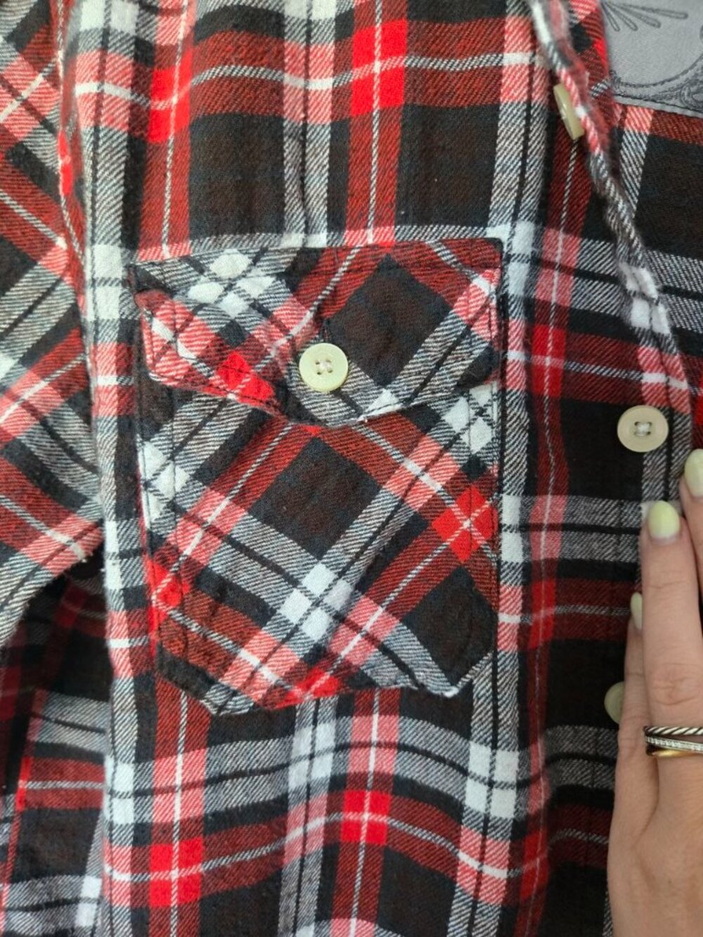 Blade Milber Men's Red Black Plaid Flannel Shirt Size Medium 100% Cotton Button - Picture 9 of 10